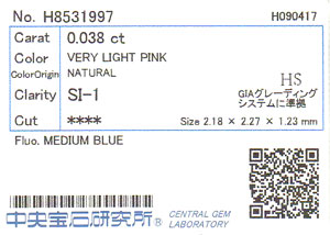 中央宝石研究所ソーティング画像