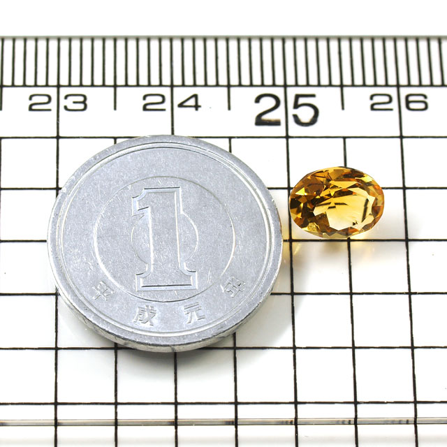 シトリン(黄水晶) ルース 1.37ct, オーバル 【 8月1日の誕生日石