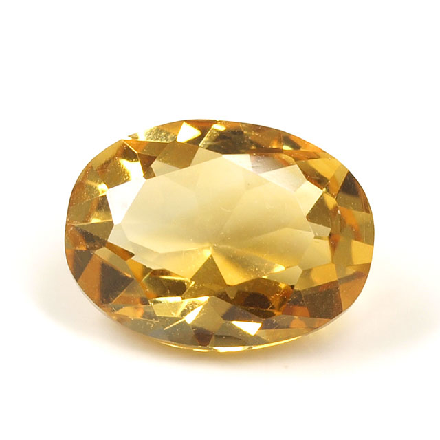 シトリン(黄水晶) ルース 1.25ct, オーバル 【 8月1日の誕生日石・11月の誕生石 】