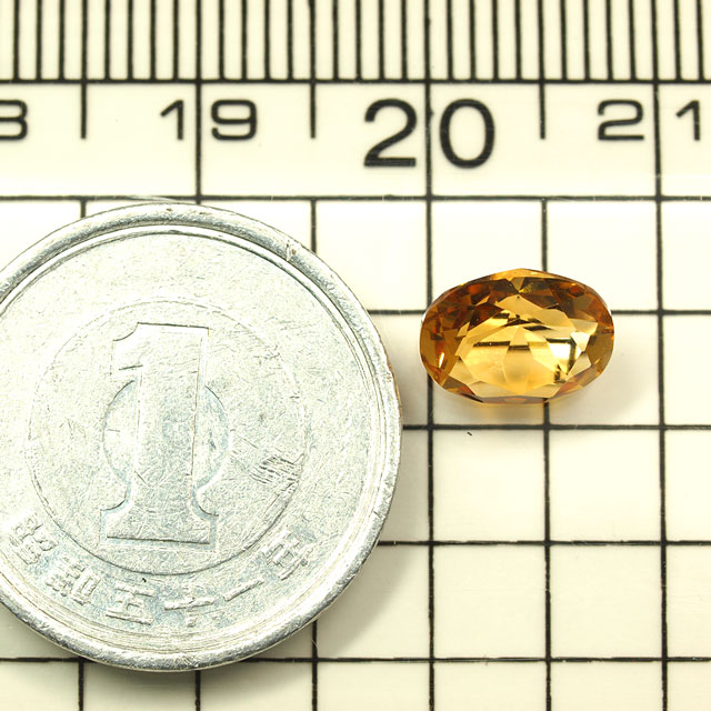 シトリン(黄水晶) ルース 1.25ct, オーバル 【 8月1日の誕生日石