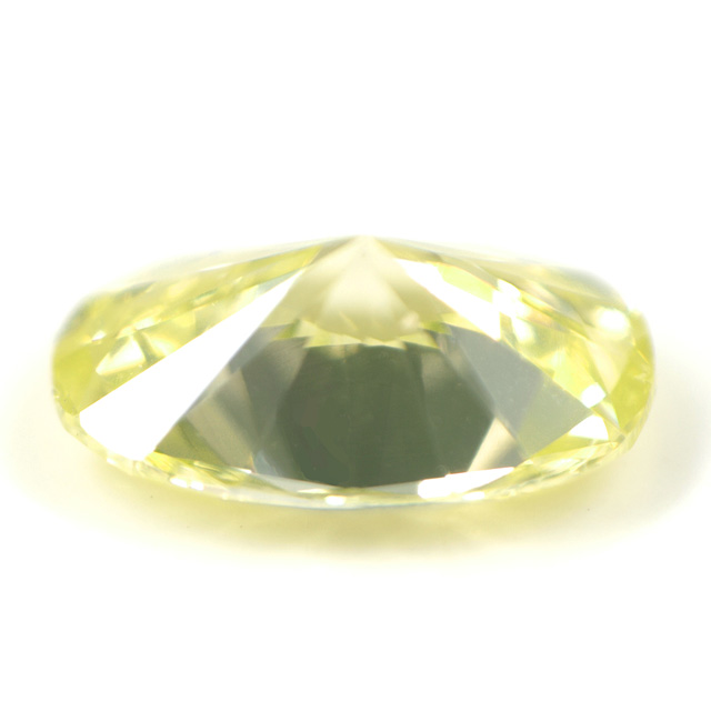 天然イエローダイヤモンド ルース(裸石) 0.122ct, ファンシー・グリーニッシュ・イエロー, VS-2, オーバル・ブリリアント・カット