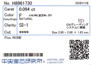 中央宝石研究所ソーティング画像