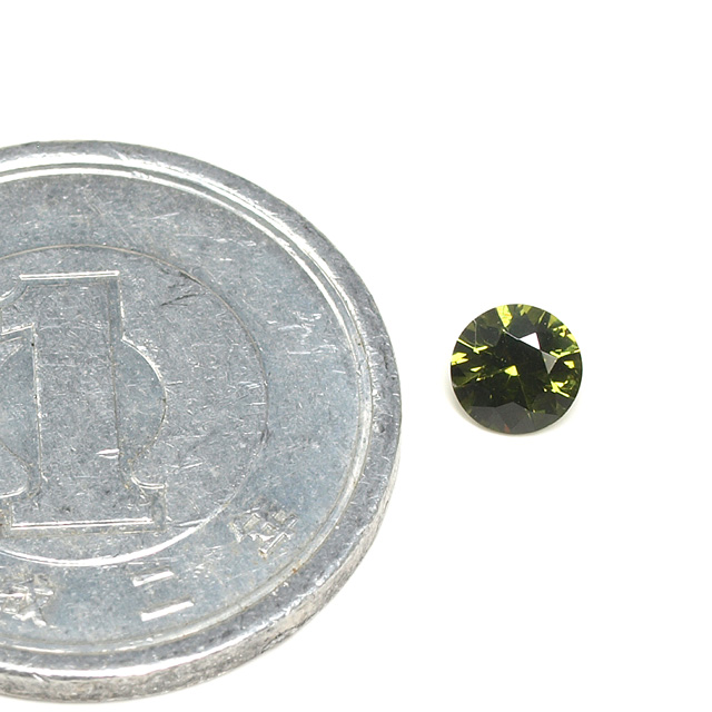 天然(レアカラー)グリーンジルコン1.47ct　ラウンドルース 天然(レアカラー)グリーンジルコン1.47ct ラウンドルース
