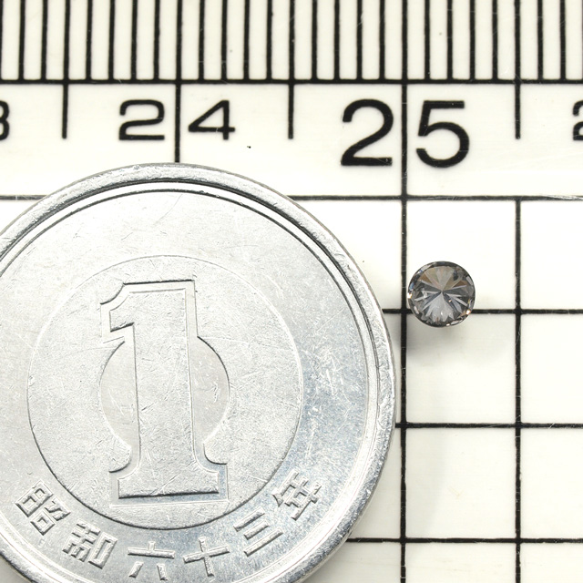 天然グレーダイヤモンド ルース(裸石) 0.094ct, SI-2 【中央宝石