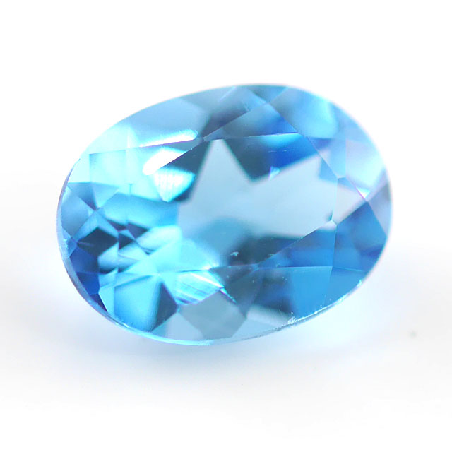 ブルートパーズ ルース(裸石) 1.44ct, オーバル(楕円形) 【11月