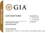 GIA Tokyo CLIENT ACCOUNT CARD