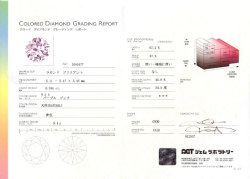 ピンクダイヤモンド鑑定書