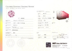 ピンクダイヤモンド鑑定書