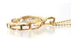 K18YG アクアマリンペンダントネックレス