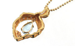 K18YG アクアマリンペンダントネックレス