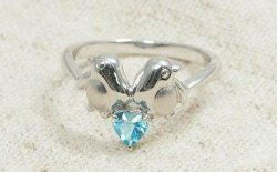 プラチナ900 ブルートパーズ リング