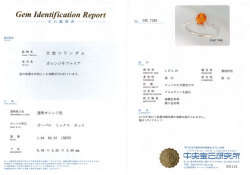 宝石鑑別書画像(中央宝石研究所発行)