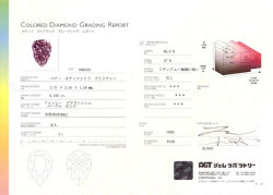ピンクダイヤモンド鑑定書