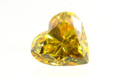 ハートシェイプブリリアントカットヴィヴィッドイエローダイヤモンドルース画像