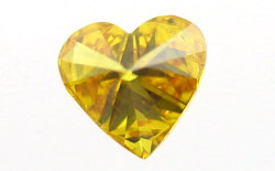 ハートシェイプブリリアントカットヴィヴィッドイエローダイヤモンドルース画像
