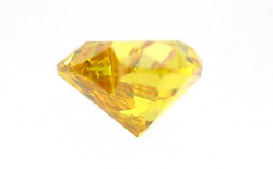ハートシェイプブリリアントカットヴィヴィッドイエローダイヤモンドルース画像