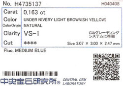 中央宝石研究所ソーティング画像