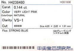 中央宝石研究所ソーティング画像