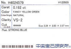 中央宝石研究所ソーティング画像