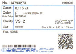 中央宝石研究所ソーティング画像