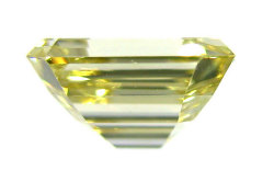 天然イエローダイヤモンド ルース(裸石) 0.510ct エメラルドカット 【 1a型と1b型の混在型 】 ピンクダイヤモンド、カラーダイヤ