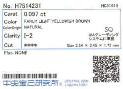 中央宝石研究所鑑定書画像