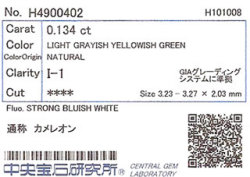 カメレオンダイヤモンド　ソーティング　画像