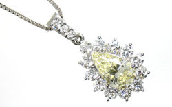 天然(ナチュラル)イエローダイヤモンドペンダントネックレス画像