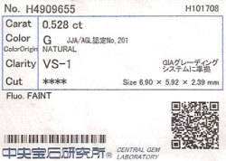 中央宝石研究所ソーティング画像