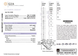 0.31ct, F, VVS-1, 3EX, GIAレポート画像