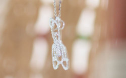 テディベア・ダイヤモンド・ペンダントネックレス画像