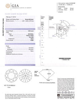 GIAグレーディング・レポート(鑑定書)画像
