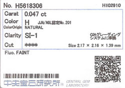 中央宝石研究所ソーティング画像