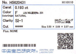 中央宝石研究所ソーティング画像