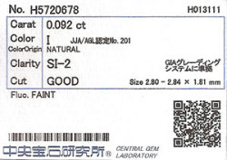 中央宝石研究所ソーティング画像