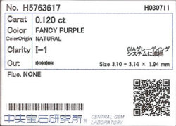 中央宝石研究所ソーティング画像