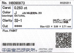 中央宝石研究所ソーティング画像