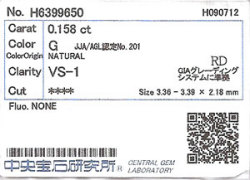 中央宝石研究所ソーティング画像