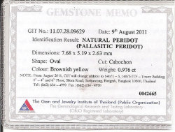 GIT GEMSTONE MEMO (鑑別カード　GIT発行)画像