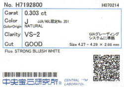 Jカラーダイヤモンド　ソーティング　画像