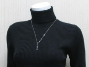 K18WG ブラックダイヤモンド ペンダントネックレス